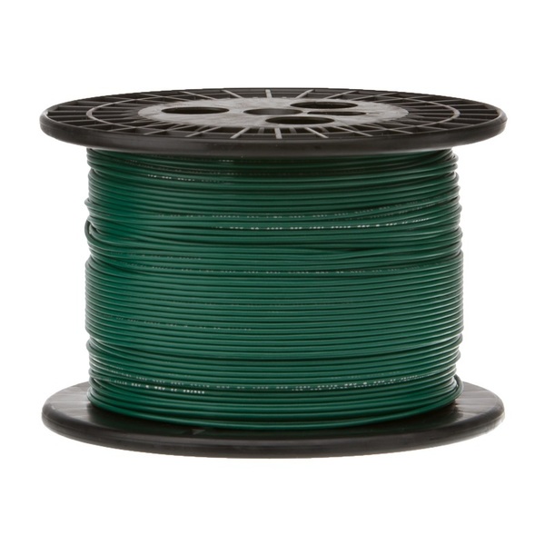 Remington Industries 18 AWG Gauge Solid Hook Up Wire, 1000 ft Length, Green, 0.0403" Diameter, UL1007, 300 Volts 18UL1007SLDGRE1000